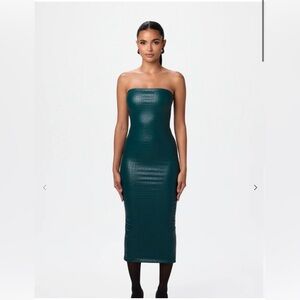 Naked Wardrobe tube crocodile teal dress!